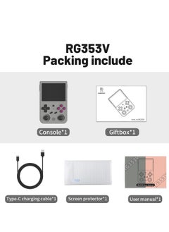 ANBERNIC  RG353V Retro Handheld Game with Dual OS Android 11 and Linux, RG353V with 64G TF Card Pre-Installed 4452 Games Supports 5G WiFi 4.2 Bluetooth  (Grey)  - Image 3