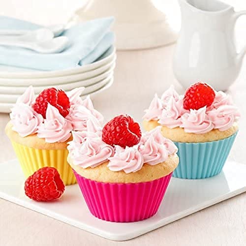 vedvit Round Silicon Moulds for Cupcake Jelly and Muffin Microwave Oven and OTG Baking Mould Set of 12 - Image 2