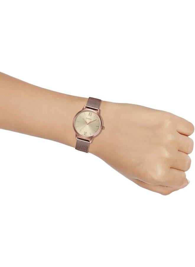 Casio Enticer Ladies Analog Rose Gold Dial Women's Watch LTP-E157MR-9ADF( - Image 4