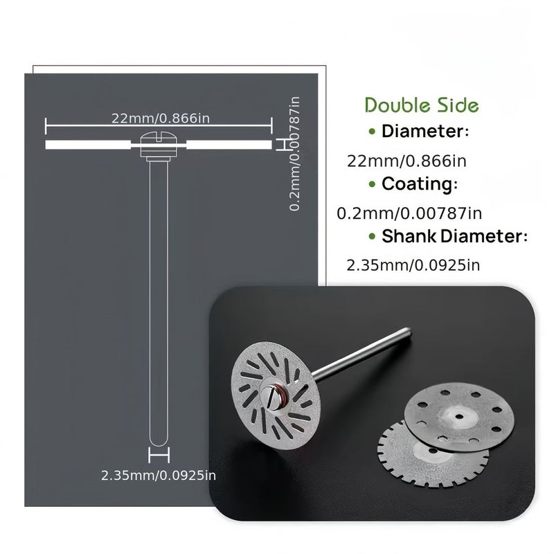 3Pcs 0.20mm Thin Diamond Grinding Discs CM07 with Shank Dual Sided - Image 3