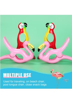 Y&D Beach Towel Clip, Outdoor Parrot Flamingo Style Fashion Clip Cute Animal Windproof Large Clothes Quilt Blanket Fixer Suitable for Family, Outdoor, Beach, Party, Etc. (6 Pieces)  - Image 4