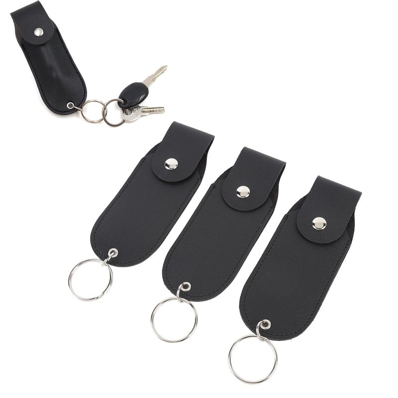 Dioche Lipstick Holder Keychain PU Leather Portable Lip Balm Sleeve Pouch for Women Makeup Storage Bag Keychain Cosmetic Organizer Accessory 3pcs Set - Image 4