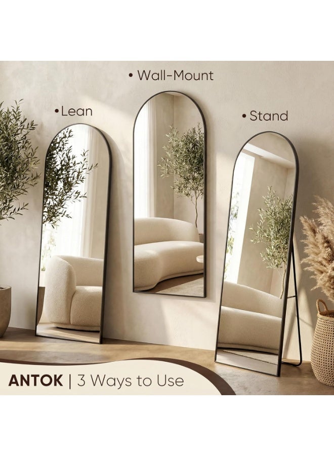Full Length Mirrorr Large Arch Floor Mirror with Stand Arched Full Body Mirror Standing Hanging or Leaning Wall for Bedroom, Entryway, Black - Image 3
