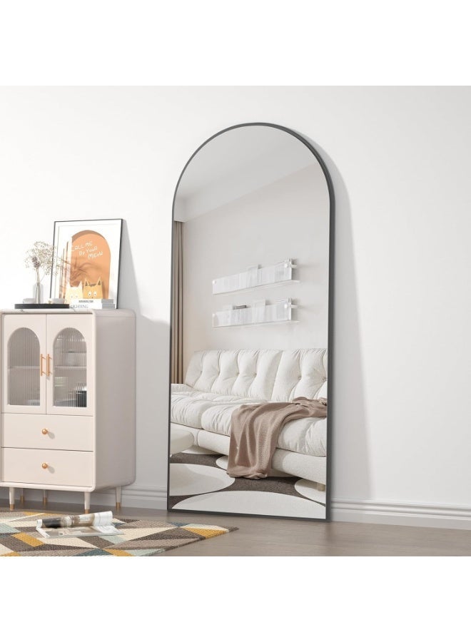 Full Length Mirrorr Large Arch Floor Mirror with Stand Arched Full Body Mirror Standing Hanging or Leaning Wall for Bedroom, Entryway, Black - Image 5