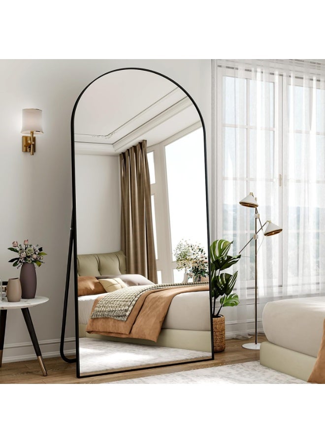 Full Length Mirrorr Large Arch Floor Mirror with Stand Arched Full Body Mirror Standing Hanging or Leaning Wall for Bedroom, Entryway, Black - Image 3