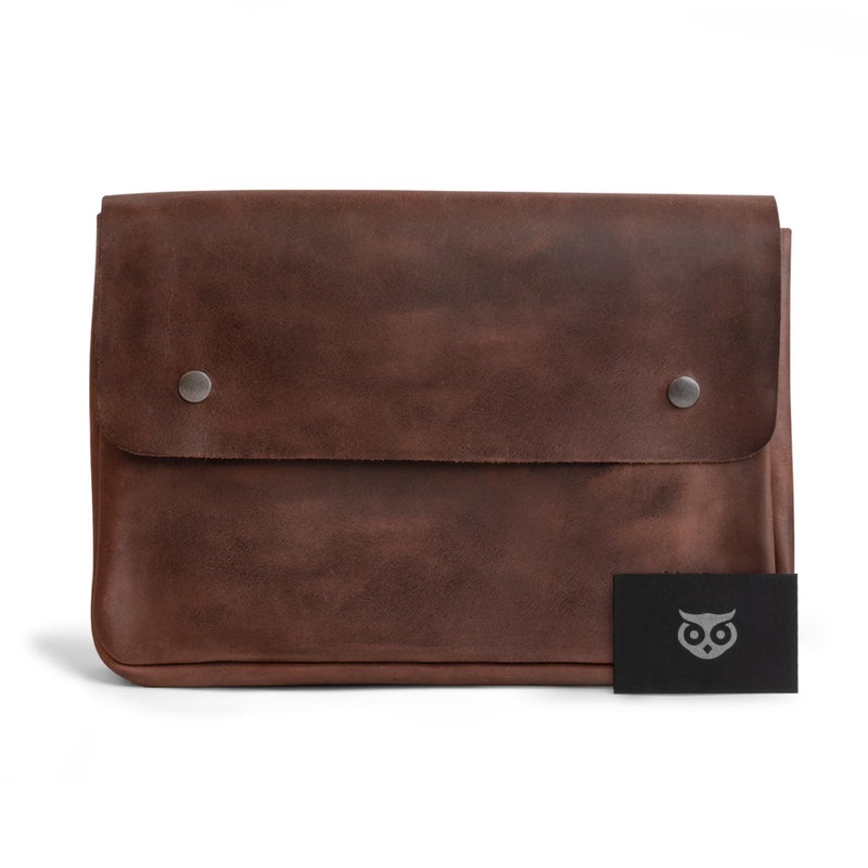 Hide & Drink, Vintage Folder Document Holder, File Case, A5 Binder, Envelope Portfolio, Full Grain Leather, Handmade, Bourbon Brown - Image 5
