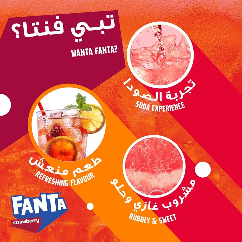 Fanta Strawberry Carbonated Soft Drink, 2.2L Bottles, Pack of 6 - Image 4