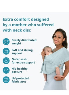 KASTWAVE Baby Carrier Wrap Summer Mesh Breathable Baby Carrier Easy to Wear Hands-Free Baby Carrier Moisture Wicking Soft Ideal for Newborns and Kids Under 44lbs (Black)  - Image 2