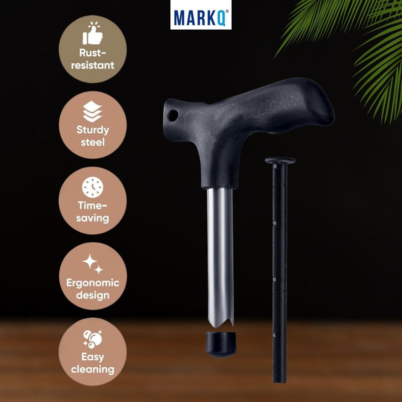 MARKQ أداة فتح جوز الهند من الفولاذ المقاوم للصدأ - فتاحة فواكه بمقبض مريح لفتح جوز الهند بسهولة، أداة مطبخ متينة ومقاومة للصدأ، عبوة من 2 - Image 5
