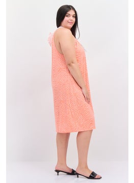 Women Allover Print Midi Dress, Orange - pzsku/Z451512D1426C0FC3AC4EZ/45/_/1737641900/d71d0846-2a7e-4199-9b6f-b9932768cf17