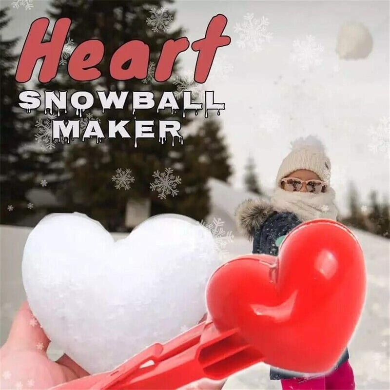 klarako Snowball Maker Toys, Snowball Maker Heart Shaped Snowball Clip Mould Tool Snowball Maker Toys Set for Kids Outdoor Fun (2PCS) - Image 5