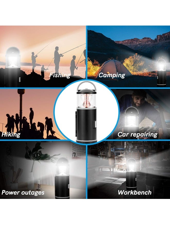 ضوء تخييم LED 2 في 1 مع مجموعة، ضوء LED يعمل بالبطارية مع 15 قطعة أدوات وضعين للإضاءة، ضوء طوارئ محمول للتخييم والعواصف والانقطاع الكهربائي في المنزل أو السيارة أو ورشة العمل  - Image 2