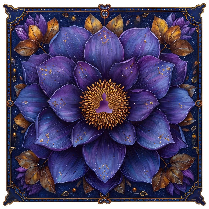Mys Aurora Puzzles for Adults Mandala Flower Wooden Puzzles 500 Pieces Unique Shaped Lotus Yoga Gifts Jigsaw Puzzles for Yoga Lover Fun Challenge Family Game 164 x 165 - Image 3