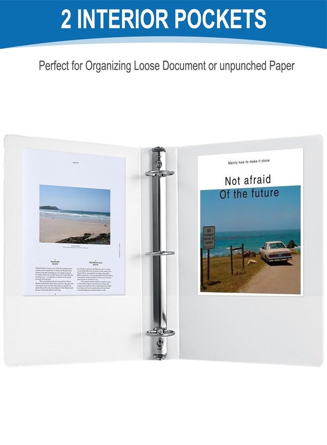 SUQJOY 2" 3 Ring Binder with 2 Interior Pockets, Heavy Duty 2 Inch Binders Holds US Letter Size 8.5'' x 11'' Paper - Round Ring Binders Suitable for Office, Home, and School Use, 6 Pack (White) - Image 5