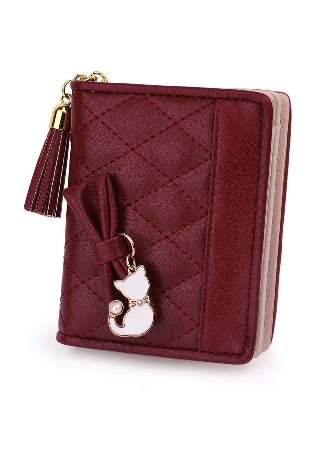 UTO Wallet For Girls Leather Vegan Small Wallet Cat Pendant Card Phone Holder Zipper Coin Women Purse 543 - Image 5