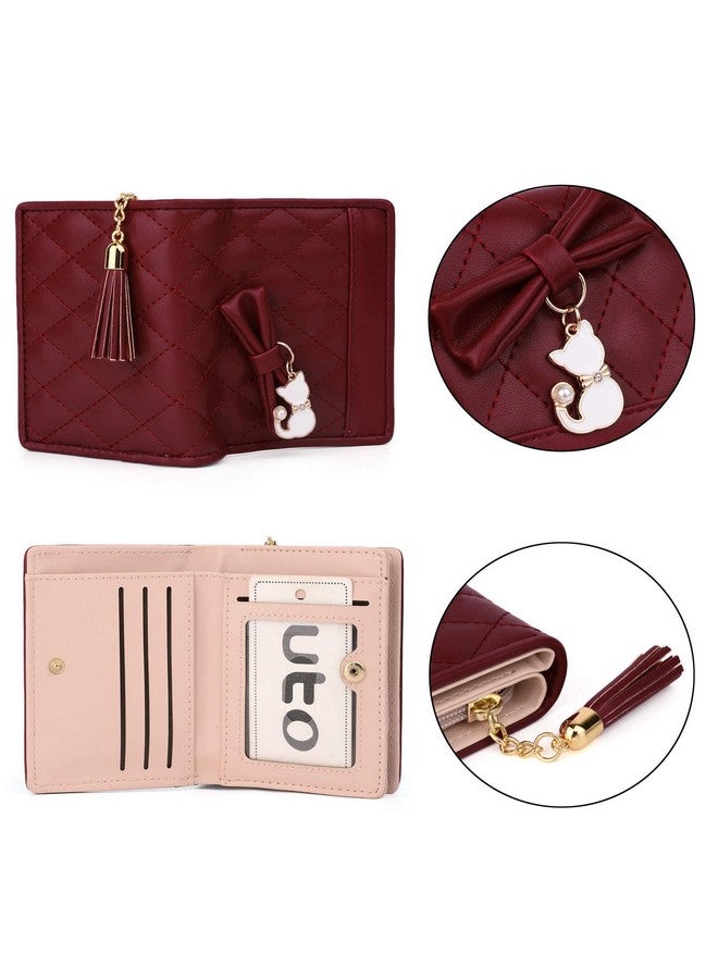 UTO Wallet For Girls Leather Vegan Small Wallet Cat Pendant Card Phone Holder Zipper Coin Women Purse 543 - Image 4