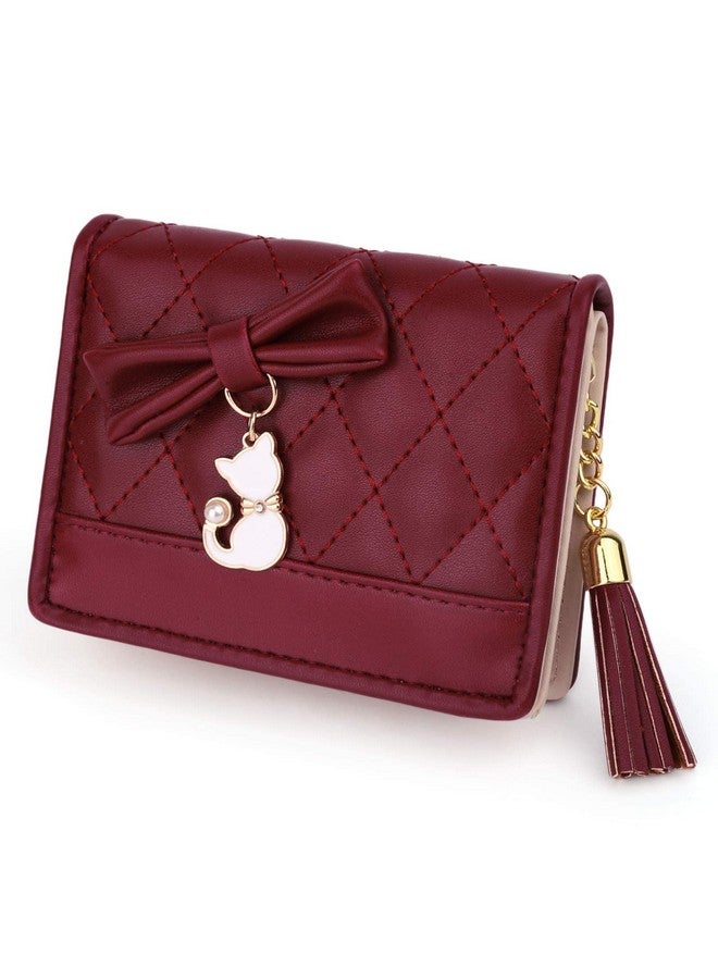 UTO Wallet For Girls Leather Vegan Small Wallet Cat Pendant Card Phone Holder Zipper Coin Women Purse 543 - Image 1