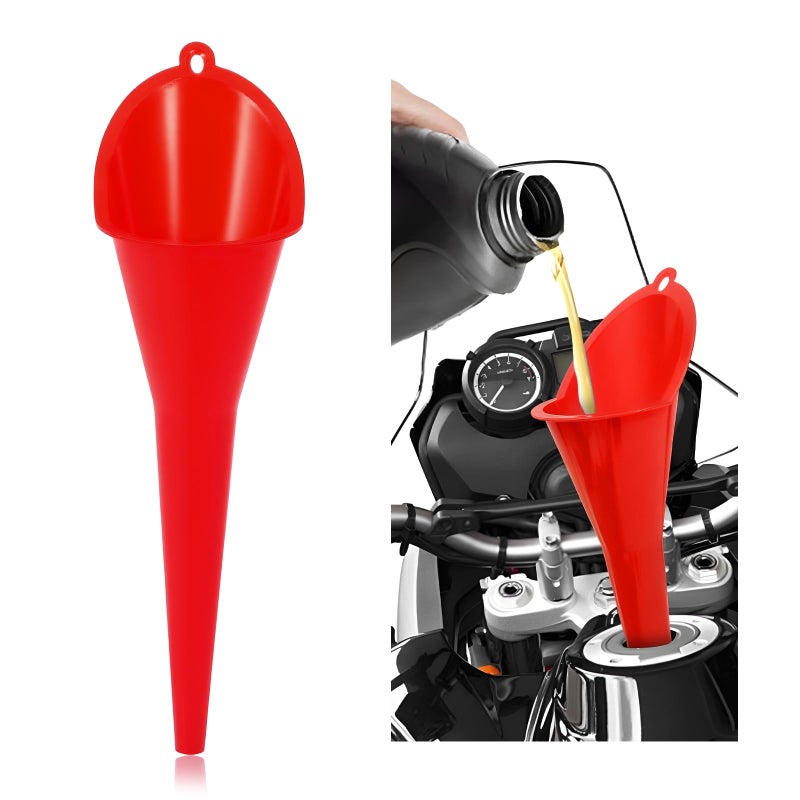 ZNDAW Oil Funnel MultiPurpose Plastic Long Neck Oil Funnel Automotive Use Funnels for Filling Oils Lubricants Water Diesel Kitchen Funnels for Filling Bottles Jars Red - Image 3