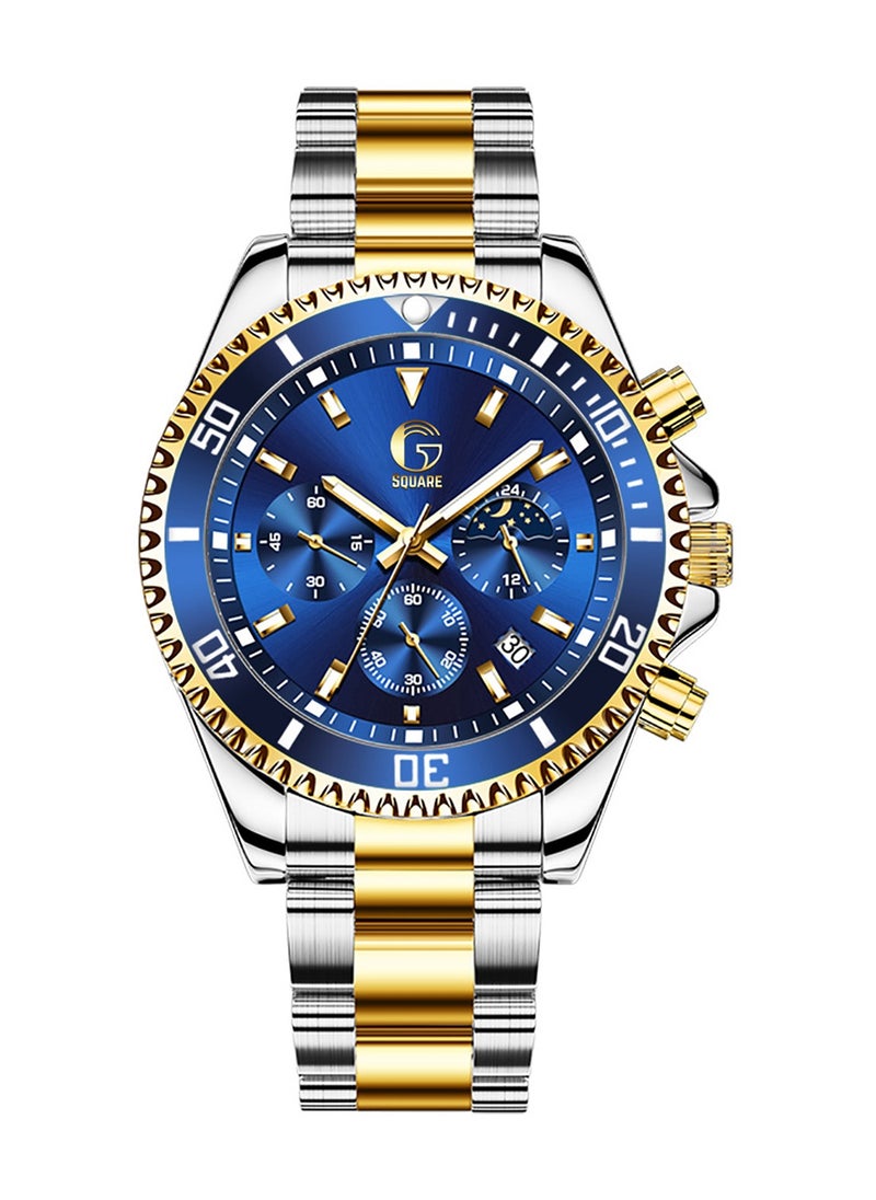 Gsquare Men's Analog Quartz Blue Dial Stainless Steel Watch-2870  - Image 1