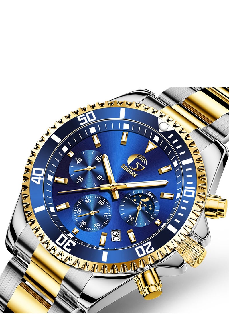Gsquare Men's Analog Quartz Blue Dial Stainless Steel Watch-2870  - Image 2