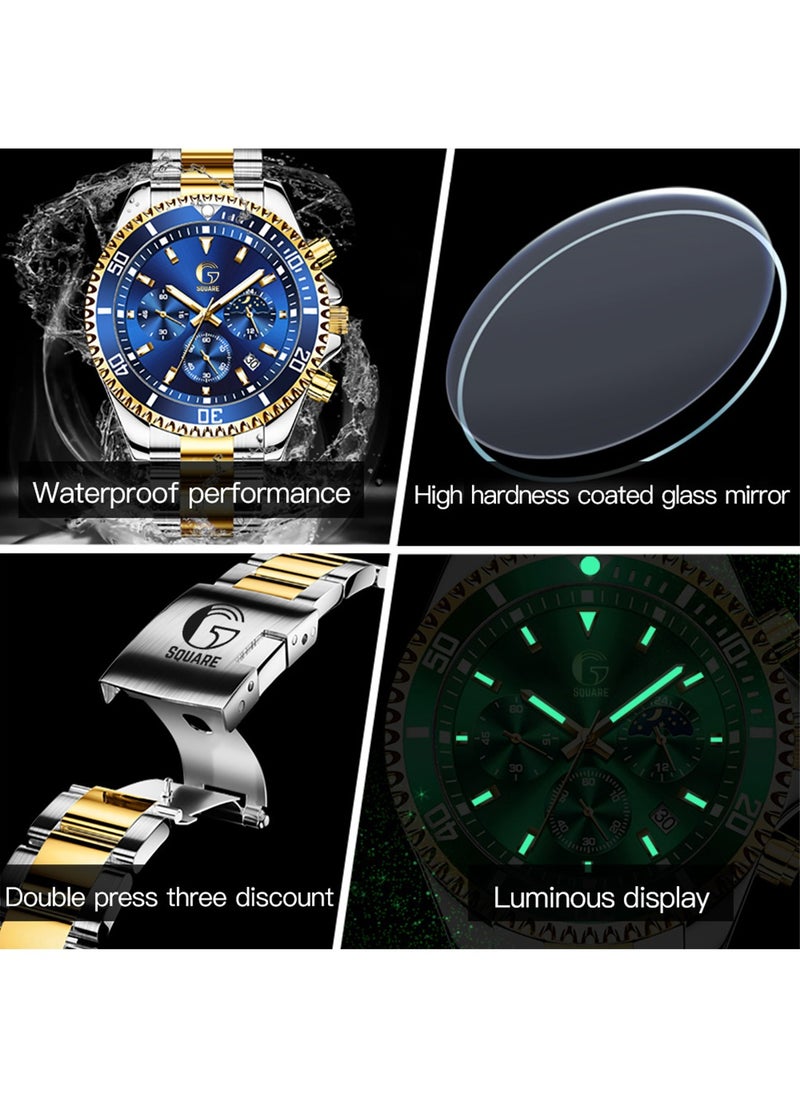 Gsquare Men's Analog Quartz Blue Dial Stainless Steel Watch-2870  - Image 4