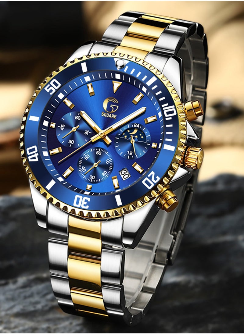 Gsquare Men's Analog Quartz Blue Dial Stainless Steel Watch-2870  - Image 5