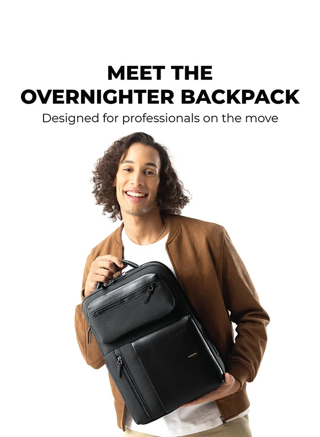 Mokobara MOKOBARA The Overnighter Backpack 23L Premium Nylon 16" Unisex Multipurpose Laptop Backpack (Black)