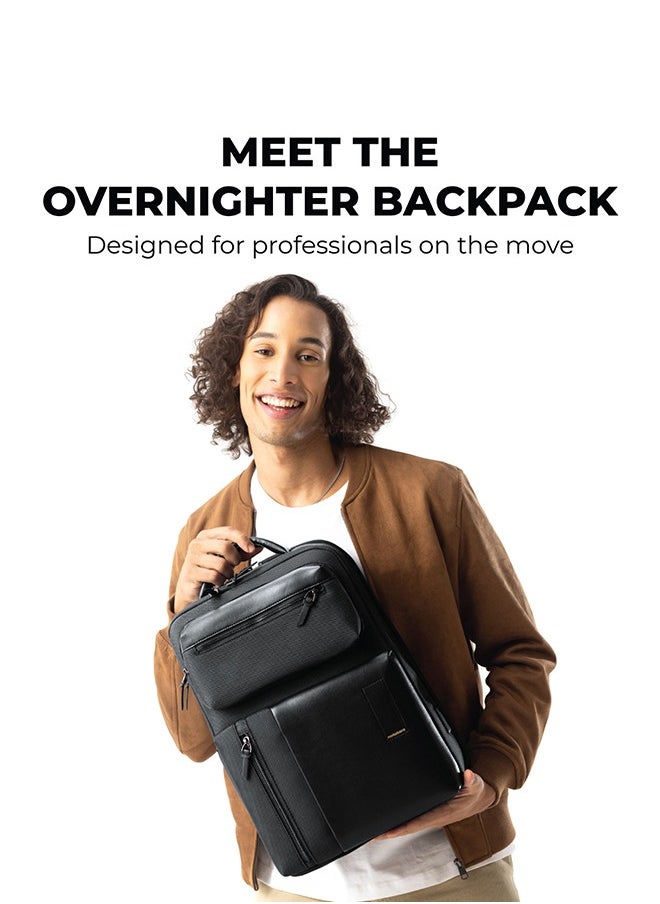 Mokobara MOKOBARA The Overnighter Backpack 23L Premium Nylon 16" Unisex Multipurpose Laptop Backpack (Black)  - Image 2