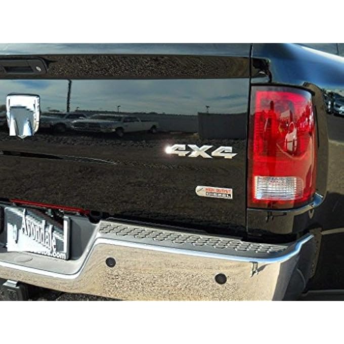 rayihni 1 Piece Ram 4X4 Emblem Badge 85Lx15 W Nameplate Replacement Sticker For Dodge 2015 2016 2017 Ram Rebel Silver UpQp4X4 - Image 4