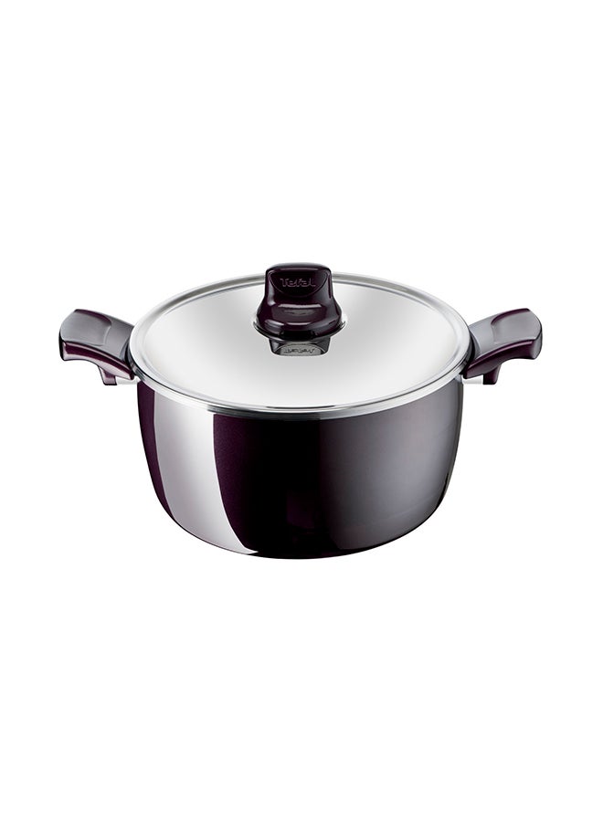 تيفال G6 Resist Intense Casserole مع غطاء من الفولاذ المقاوم للصدأ، أحمر، ألومنيوم - Image 1