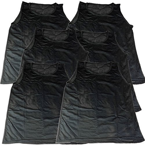 BlueDot Trading Youth Sports Pinnie Scrimmage Training Vest/Team Practice Jersey in Nylon Mesh for All Kinds of Sports, Soccer, Football, Basketball, Black, 6 Pack - Image 4