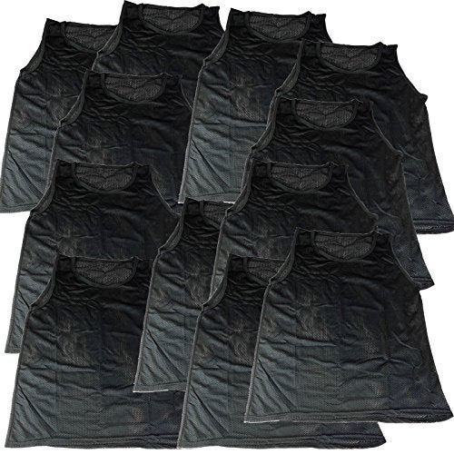 BlueDot Trading Youth Sports Pinnie Scrimmage Training Vest/Team Practice Jersey in Nylon Mesh for All Kinds of Sports, Soccer, Football, Basketball, Black, 6 Pack - Image 5