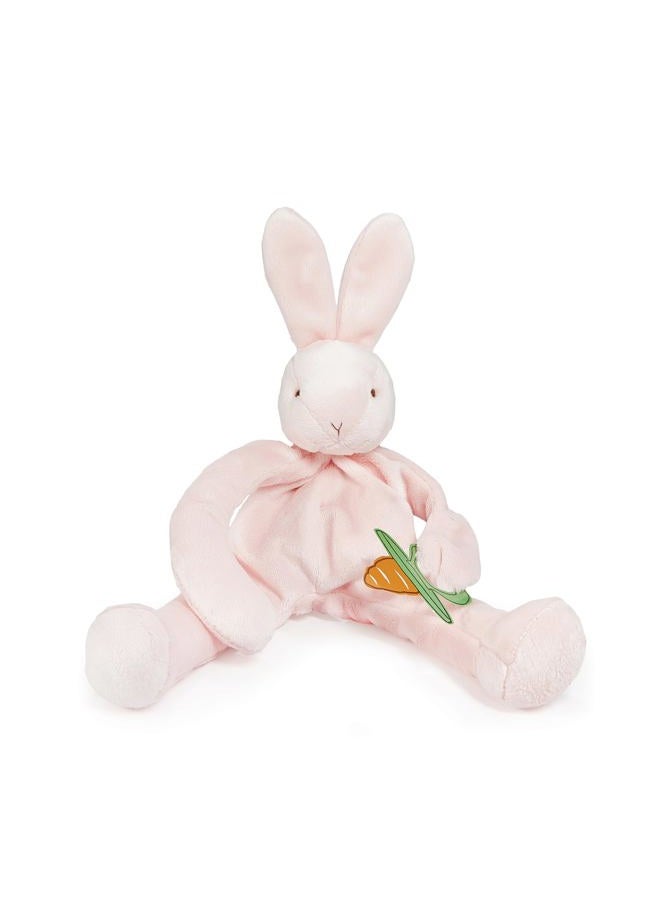 Bunnies by the Bay Bunnies By The Bay "Blossom" Bunny Silly Buddy - Animal Pacifier Holder Plush Toy with Velcro Loop Attachment - 10" (25cm) Size  - Image 1