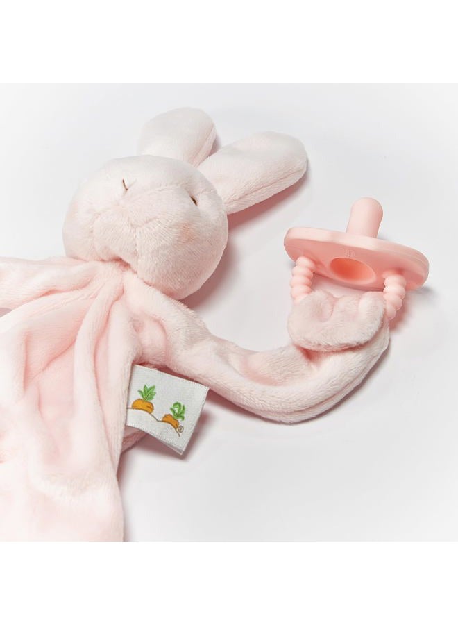 Bunnies by the Bay Bunnies By The Bay "Blossom" Bunny Silly Buddy - Animal Pacifier Holder Plush Toy with Velcro Loop Attachment - 10" (25cm) Size  - Image 2