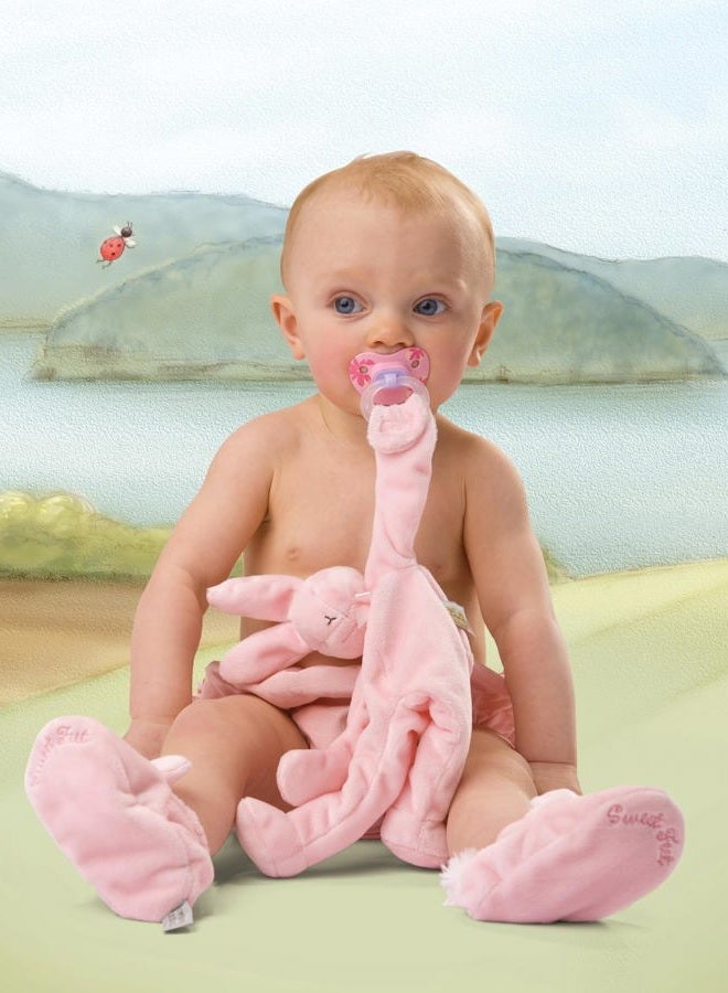 Bunnies by the Bay Bunnies By The Bay "Blossom" Bunny Silly Buddy - Animal Pacifier Holder Plush Toy with Velcro Loop Attachment - 10" (25cm) Size  - Image 5