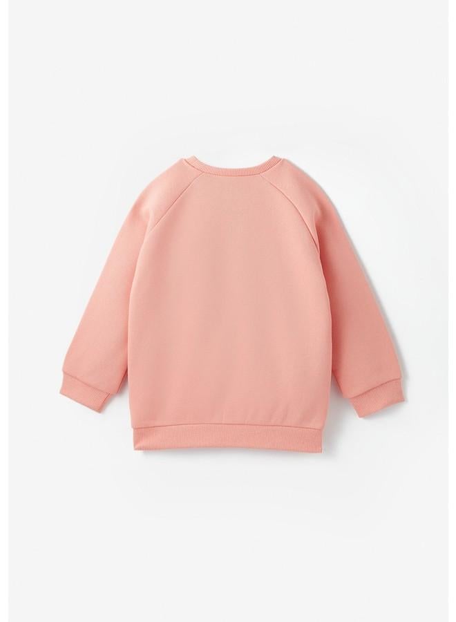 June Girl Crew Neck Thick Sweatshirt Pink - Image 2