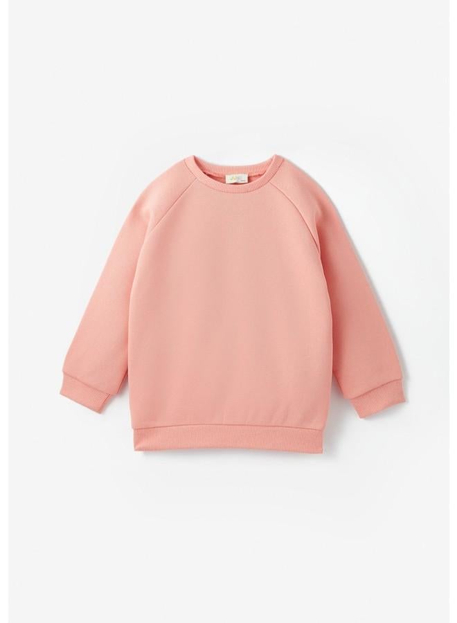 June Girl Crew Neck Thick Sweatshirt Pink - Image 1