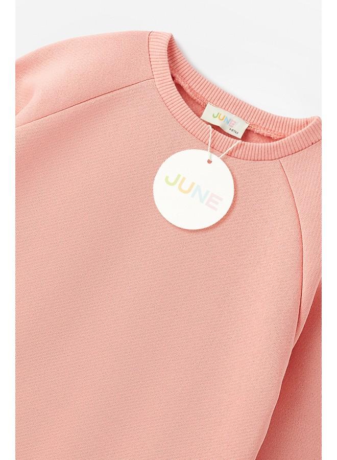 June Girl Crew Neck Thick Sweatshirt Pink - Image 4