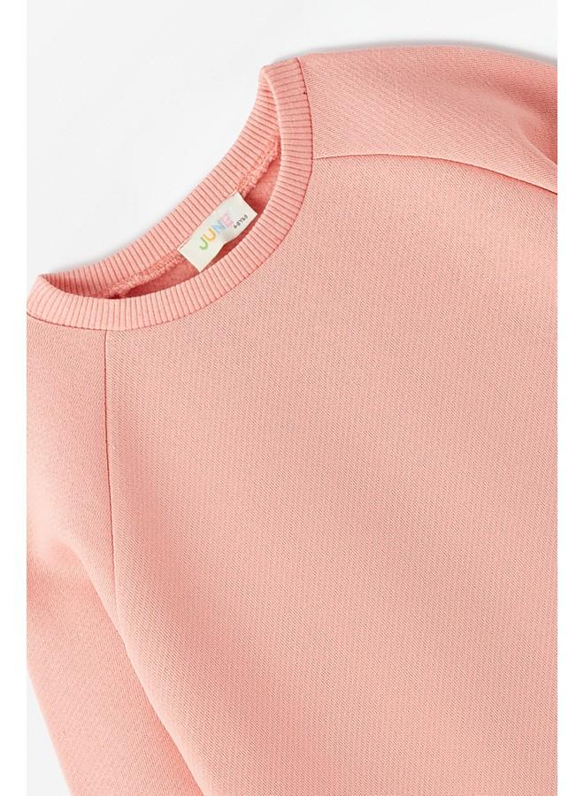 June Girl Crew Neck Thick Sweatshirt Pink - Image 3