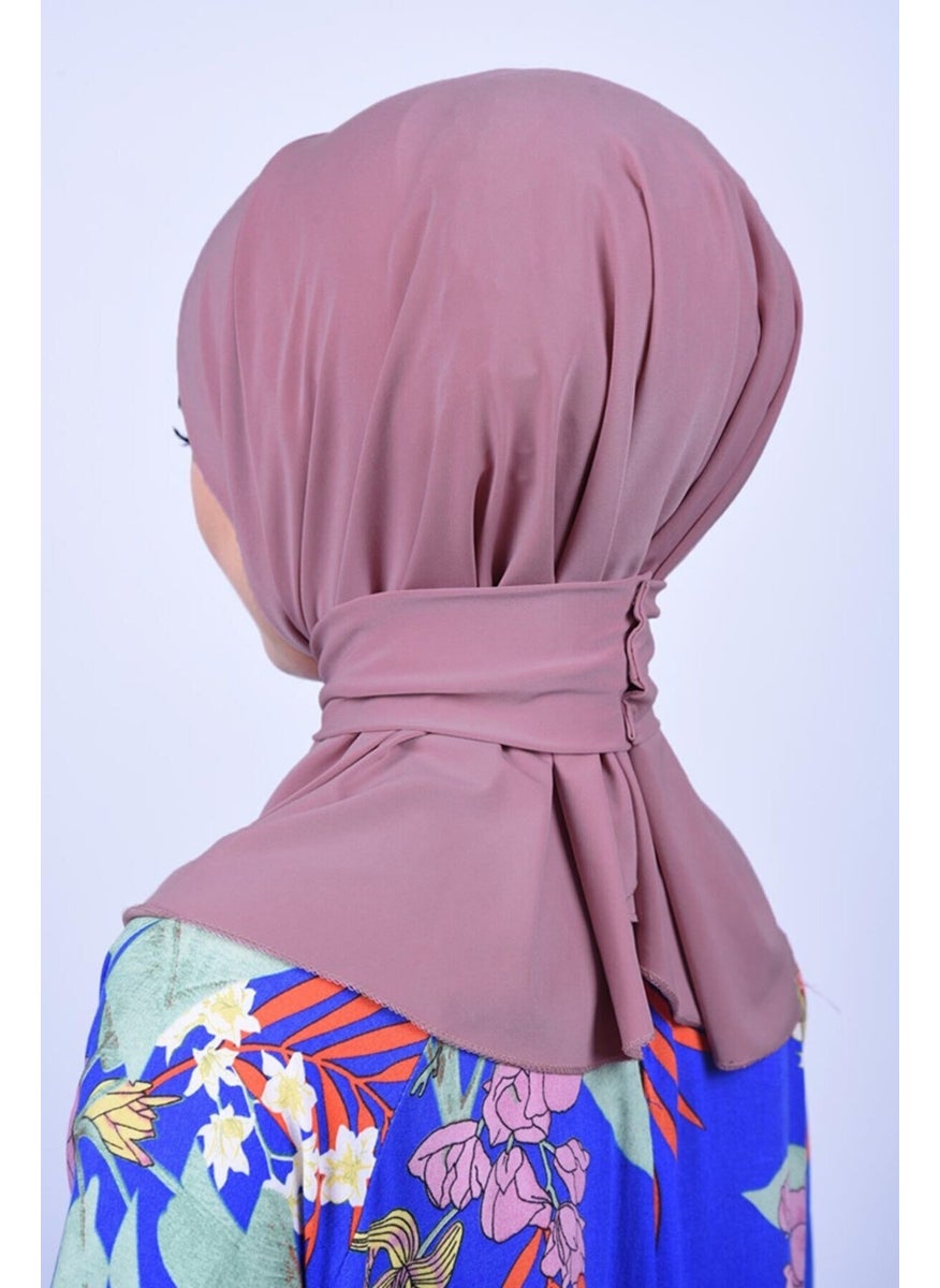 Belifanti Collection Women's Hijab Snap Bone Sandy Hijab Neck Collar Bone Dusty Rose  - Image 2