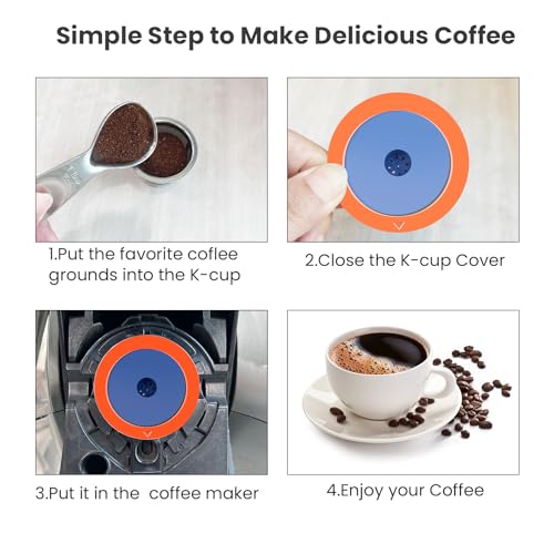 YEOSEN Stainless Steel Reusable K Cups for Keuring 2.0& 1.0, Reusable Coffee Pods for Keuring Coffee Maker,2 Pack K Cups with 1 Pack Scoop, Permanent Filters （2Pack) - Image 5