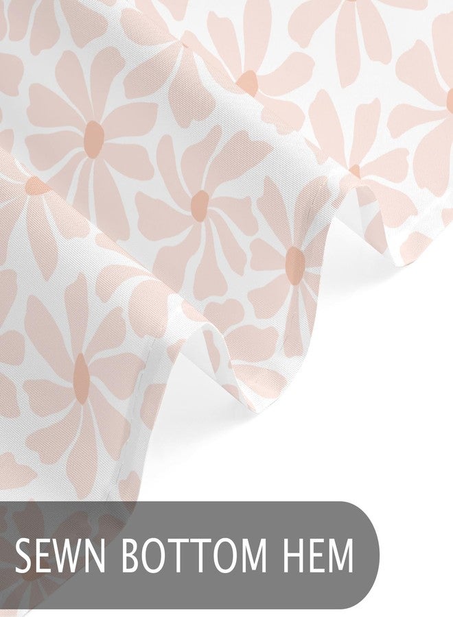 Litabel Blush Pink Daisy Floral Shower Curtain, Boho Spring Flower Shower Curtain for Girly Bathroom, Modern Minimalist White Waterproof Fabric Shower Curtain Set, 72x72 Inch - Image 5