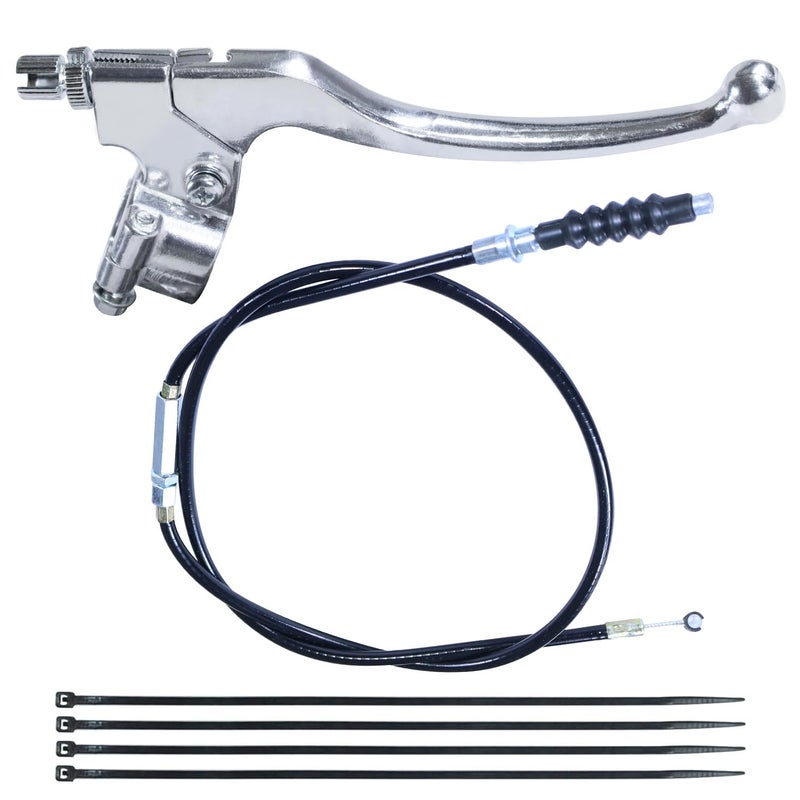 HOOUP 78 Dirt Bike Left Clutch Handle Lever and 389 Clutch Cable for SSR110 SSR125 SSR140 Coolster M125 Apollo RFZ125 Tao Tao DB17 Baja Kayo Roketa Kinda Chinese Pit Dirt Bike Motorcycle Silver - Image 3