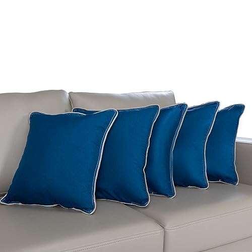 Wakefit Cushion for Sofa | Super Soft Fabric Cushion Pillow, Throw Pillow for Sofa | Premium Fresh Hollow Fibre Filling | 16x16 Inches | Dark Teal | Set of 3 - Image 4