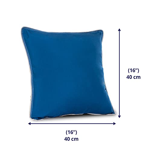 Wakefit Cushion for Sofa | Super Soft Fabric Cushion Pillow, Throw Pillow for Sofa | Premium Fresh Hollow Fibre Filling | 16x16 Inches | Dark Teal | Set of 3 - Image 5