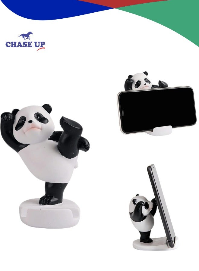 Chase Up Cute Cell Phone Stand for Desk, Panda Smartphone Stand, Animal Desk Accessories, Adjustable Phone Stand, Suitable for Phone Supporter for iPhone, Ipad (Black) - Image 1