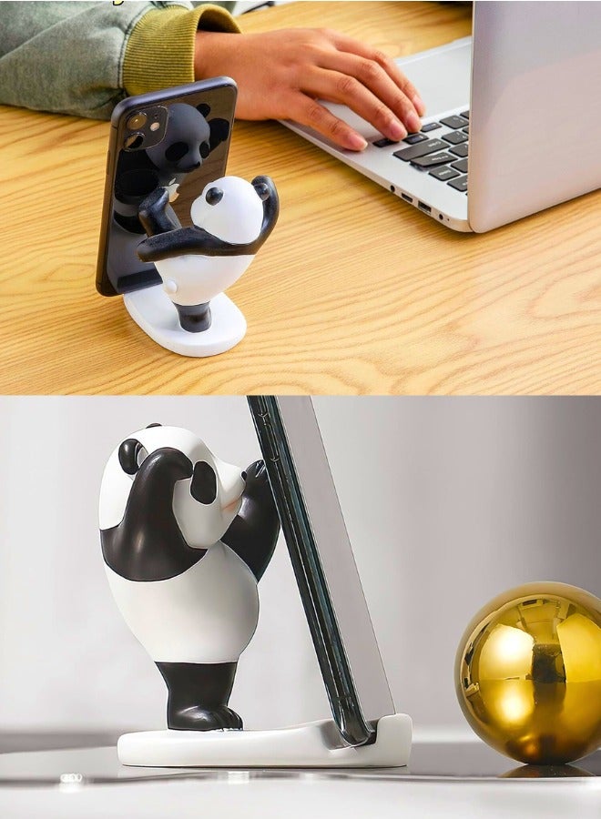 Chase Up Cute Cell Phone Stand for Desk, Panda Smartphone Stand, Animal Desk Accessories, Adjustable Phone Stand, Suitable for Phone Supporter for iPhone, Ipad (Black) - Image 3