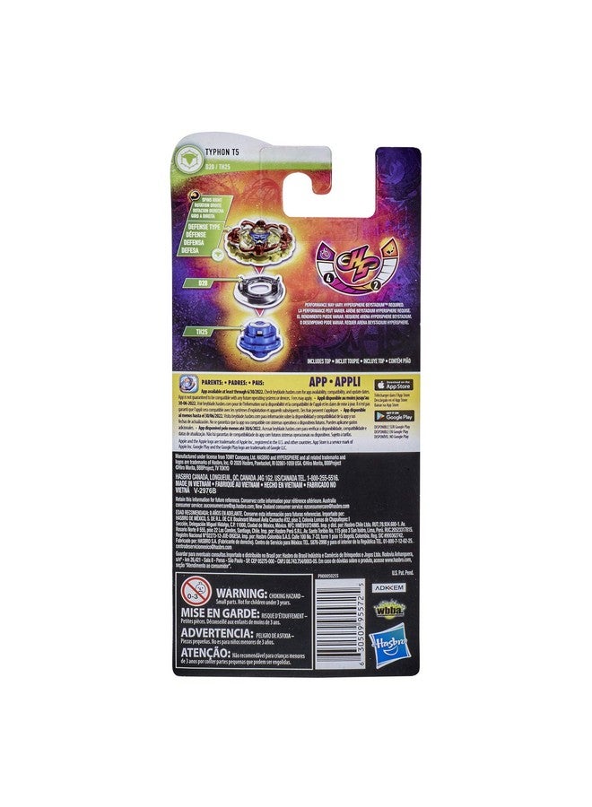 بي بليد مجموعة واحدة من Beyblade Burst Rise Hypersphere Typhon T5 - لعبة قتالية من النوع الدفاعي ذات الدوران الأيمن، للأعمار من 8 سنوات فما فوق - Image 3