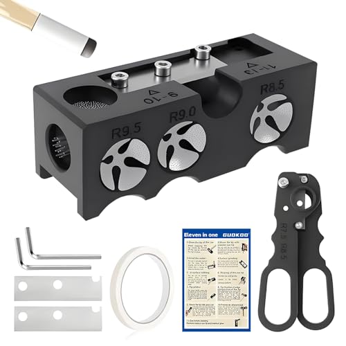 Guokoo 11-in-1 Pool Cue Tips Replacement Kit, Billiards Pool Cue Tip Shaper, Portable Pool Table Accessories for Pool Cue Tip Replacement and Shaping, Pool Cue Tip Repair Kit for Billiard Enthusiasts - Image 1