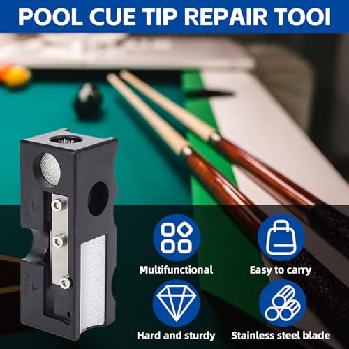 Guokoo 11-in-1 Pool Cue Tips Replacement Kit, Billiards Pool Cue Tip Shaper, Portable Pool Table Accessories for Pool Cue Tip Replacement and Shaping, Pool Cue Tip Repair Kit for Billiard Enthusiasts - Image 4
